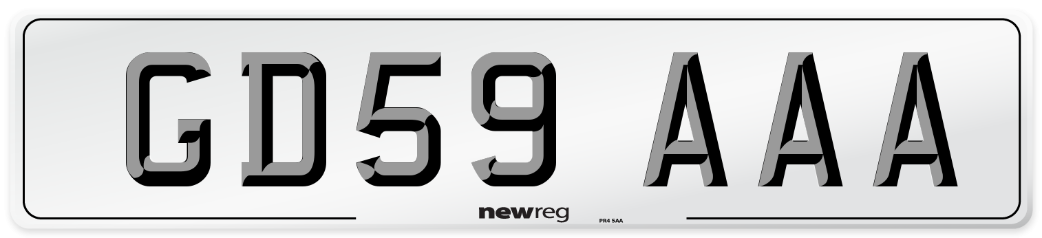 GD59 AAA Number Plate from New Reg